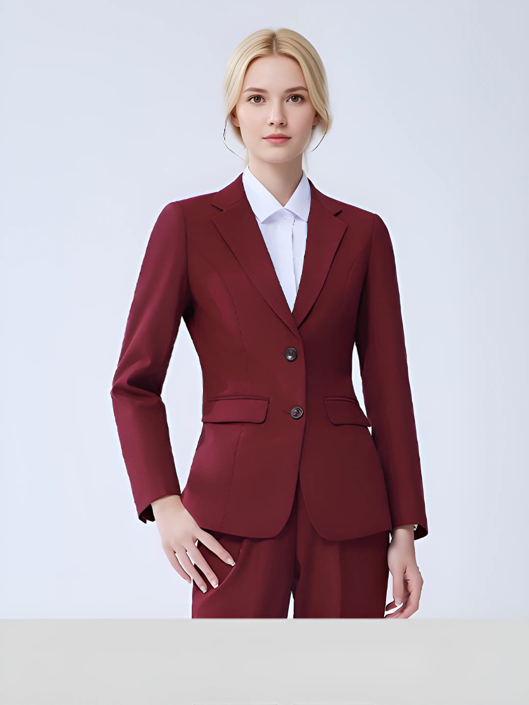 Wine red women's suit