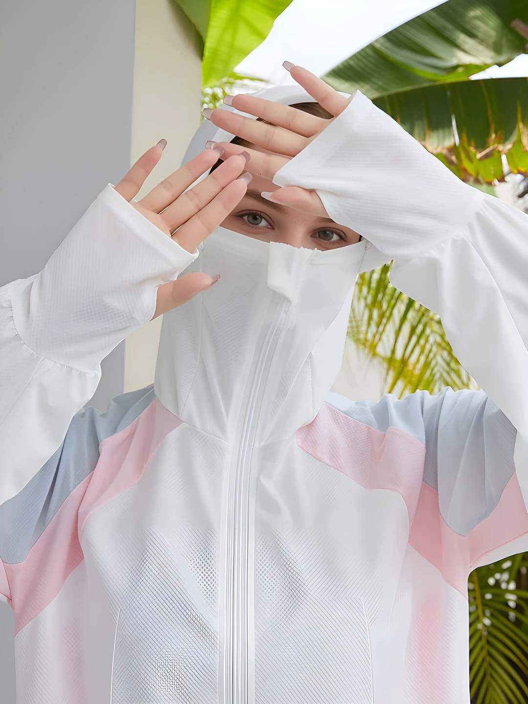 Jacquard mesh white