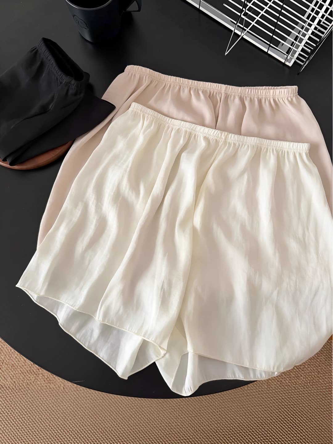 Women's thin ice-silk fabric underwear shorts for summer and spring, high waist, solid colour, breathable, for everyday wear