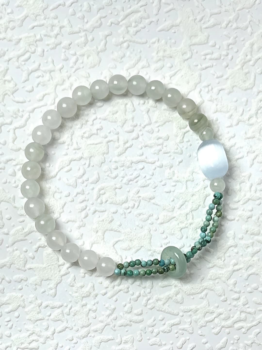 Women's retro style pink multi-strand beaded bracelet, made of Tianshan jade and turquoise, 2026