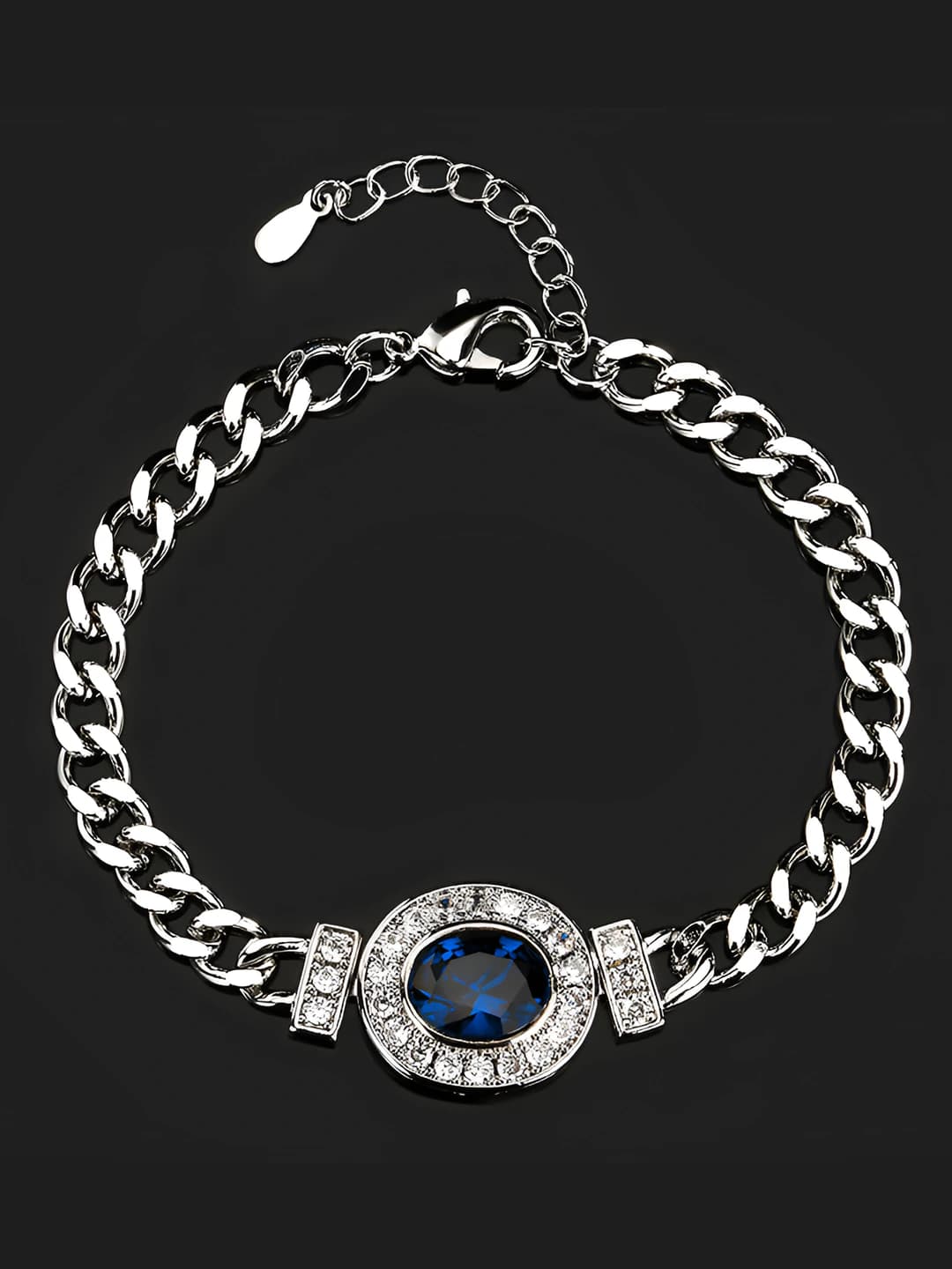 White gold blue spinel bracelet