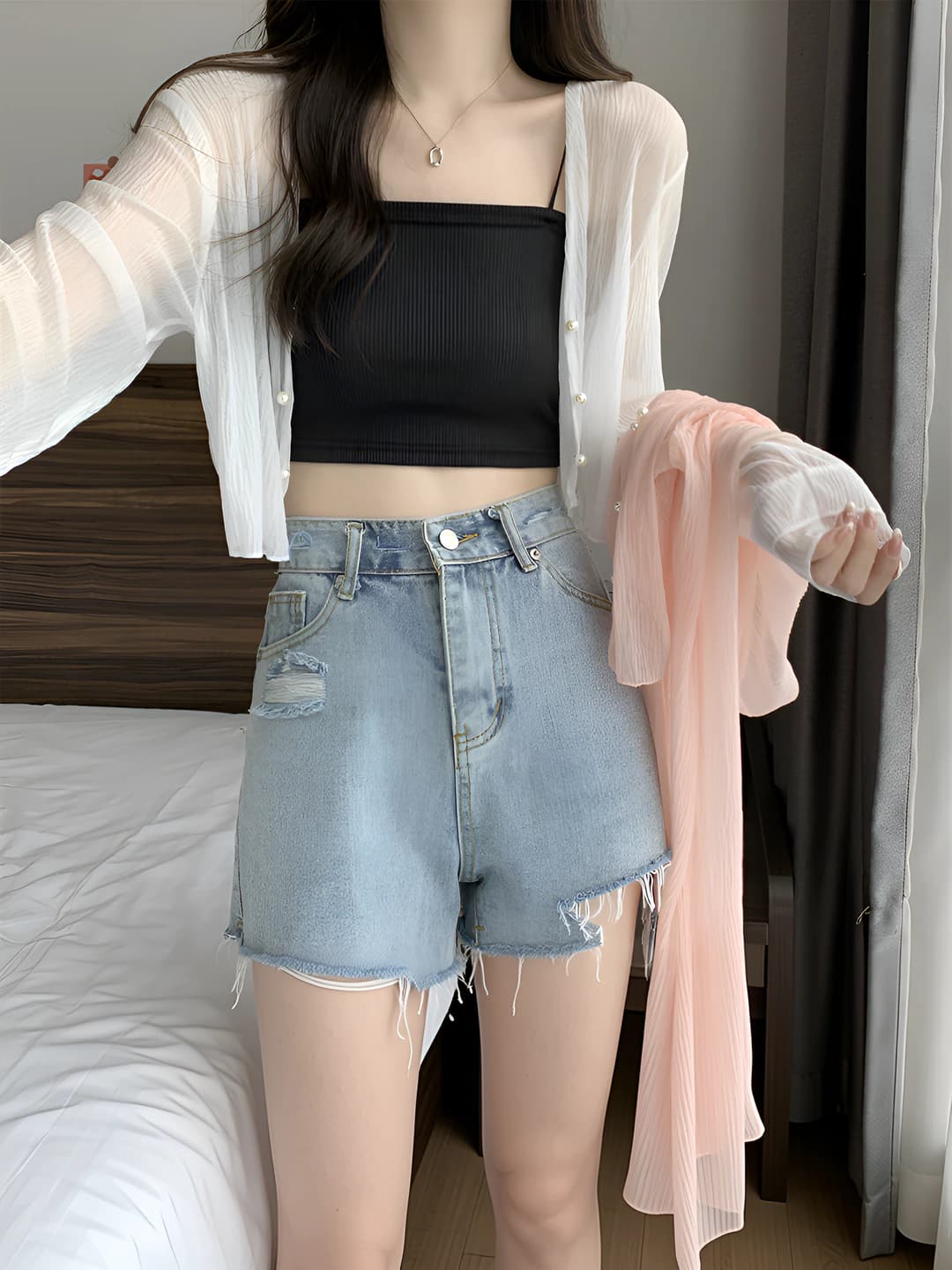 Women's 2026 summer sun-protective thin ice-silk fabric cropped cardigan