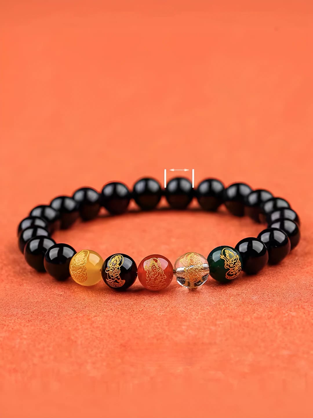 Qora obsidian besh yo'l xudosi 8mm