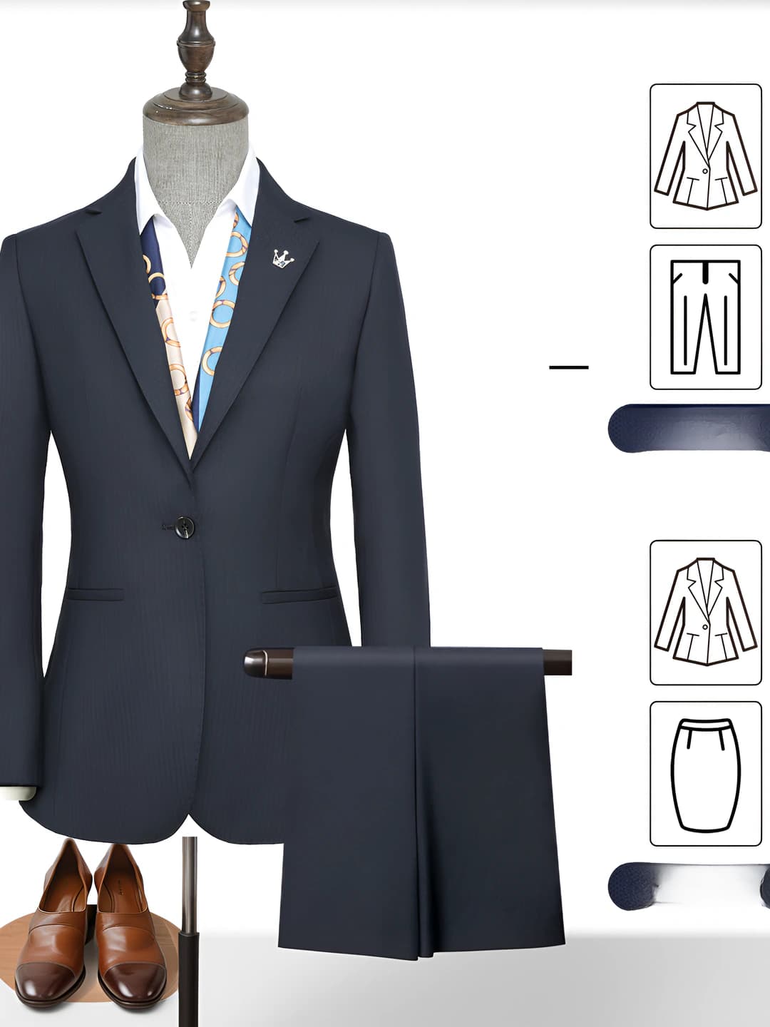 Navy [50% Wool, Unslit] - Set