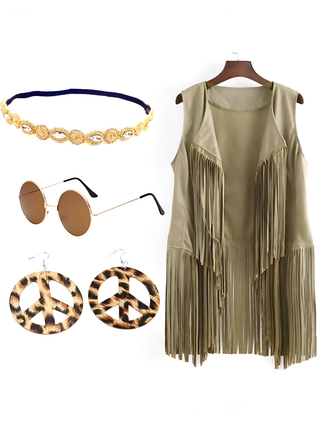 Brown accessory + apricot