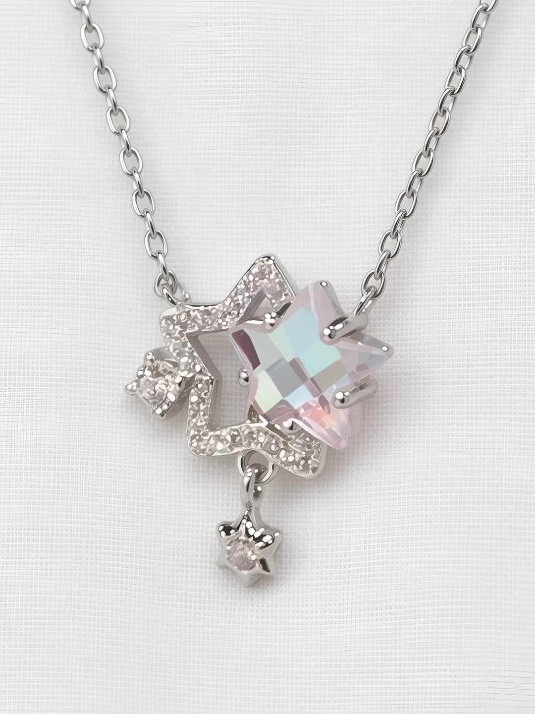 Twin star necklace
