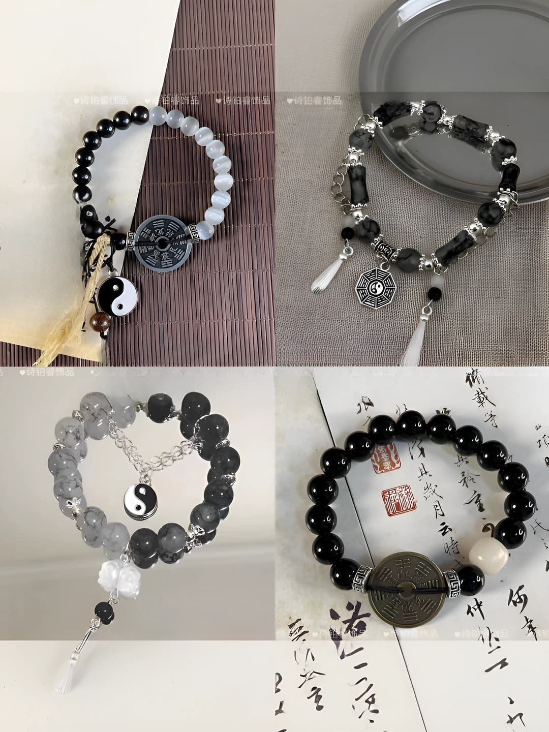 Taichi shan gui coin bracelet in new Chinese style, handmade, for men and women
