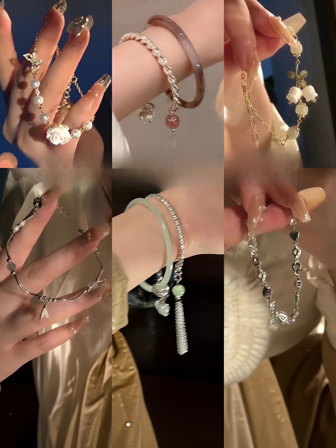 Women's bracelet: handmade, with flowers and bells, Japanese-Korean style, fresh and sweet, with design elements
