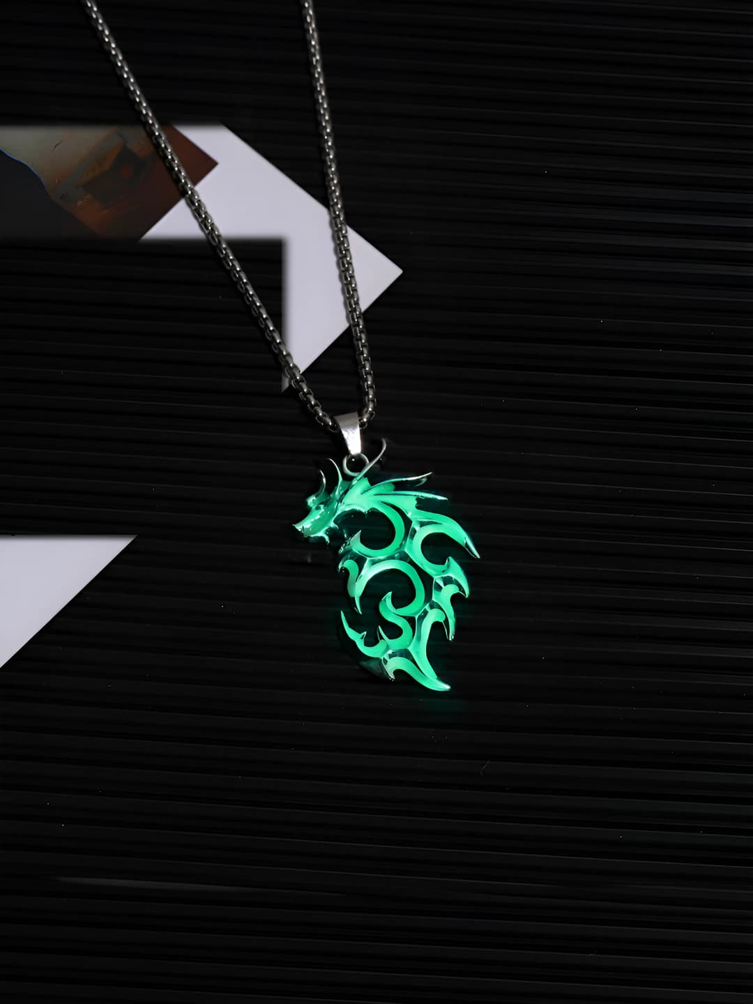 Green flame necklace