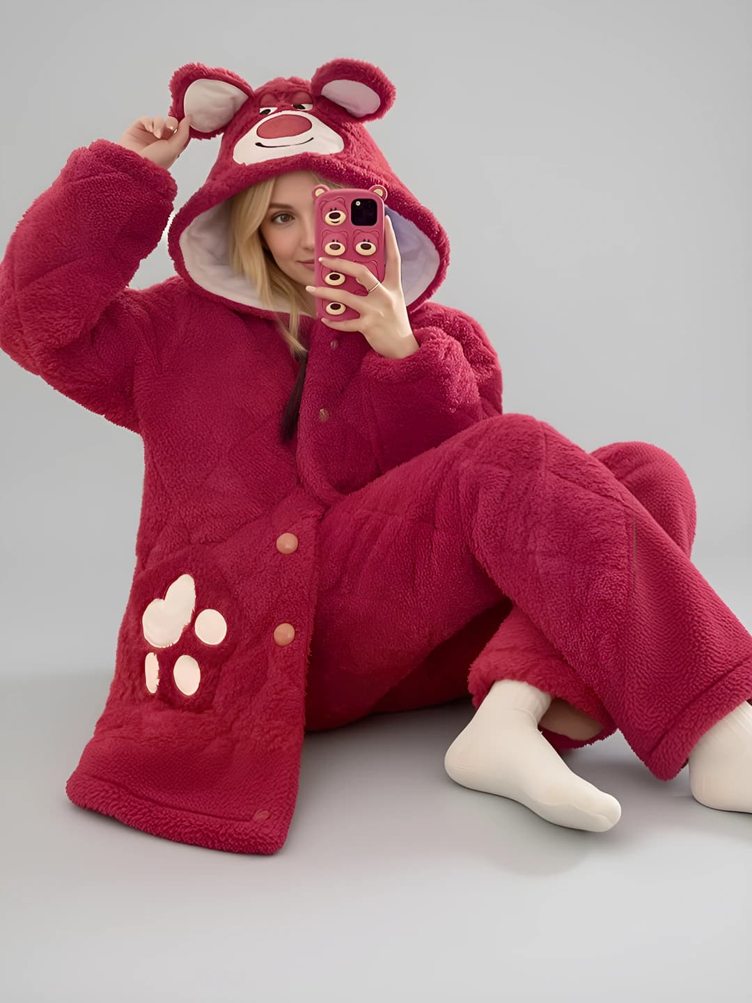 Red and White Strawberry Bear