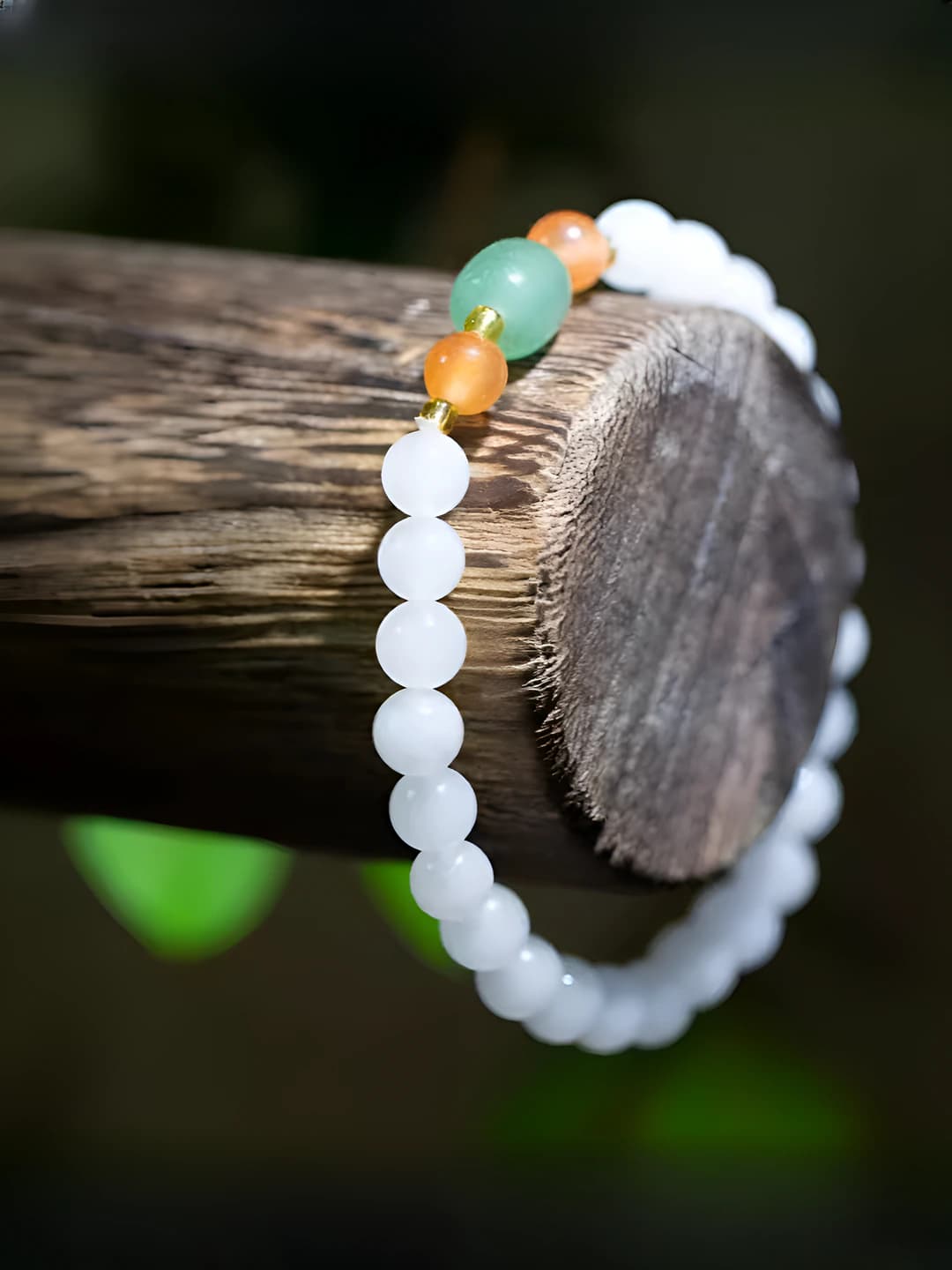 White glass and glassware bracelet in neo-chinese style for men and women