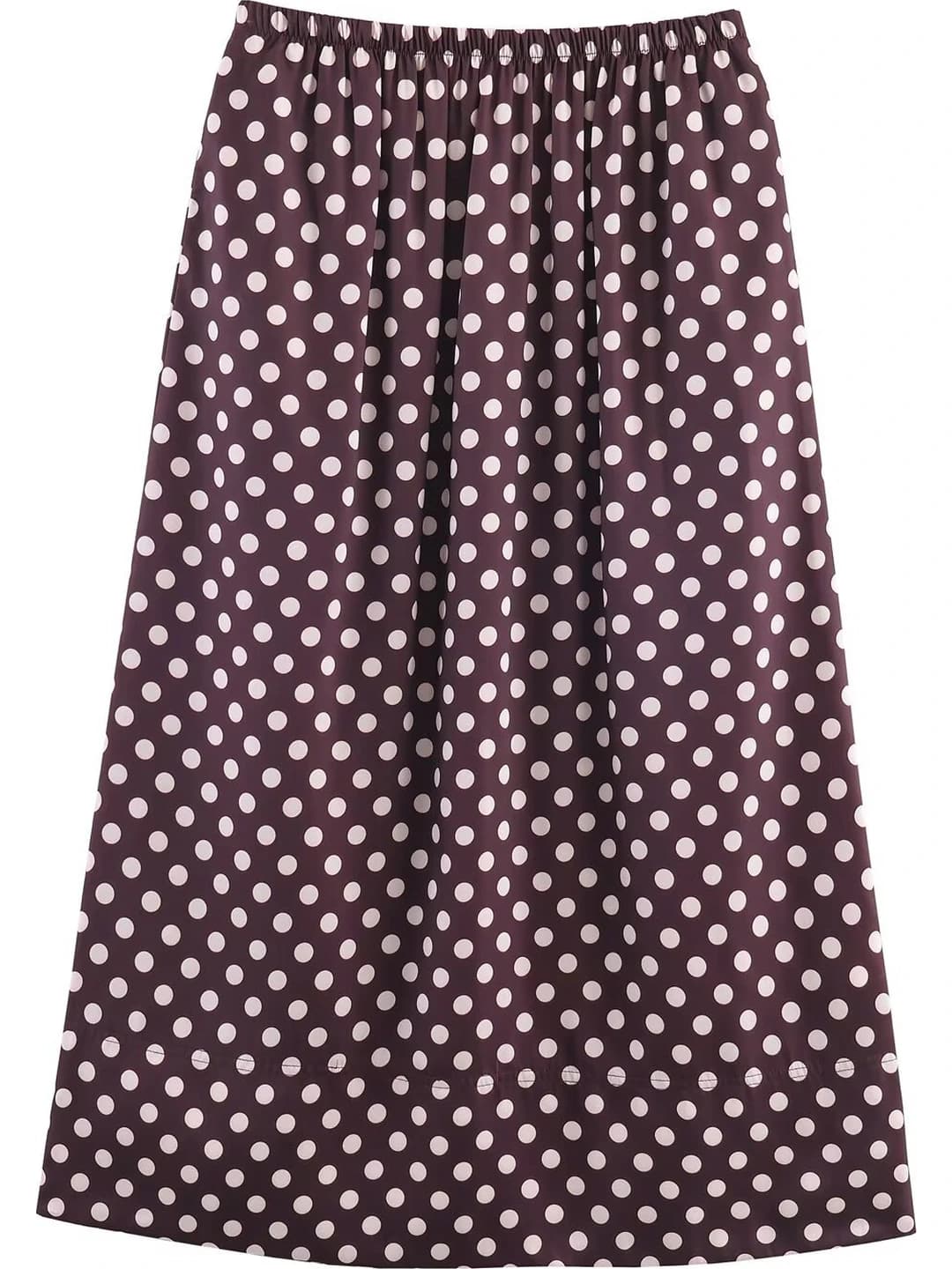 Women's casual high waist A-line polka dot midi skirt 2026