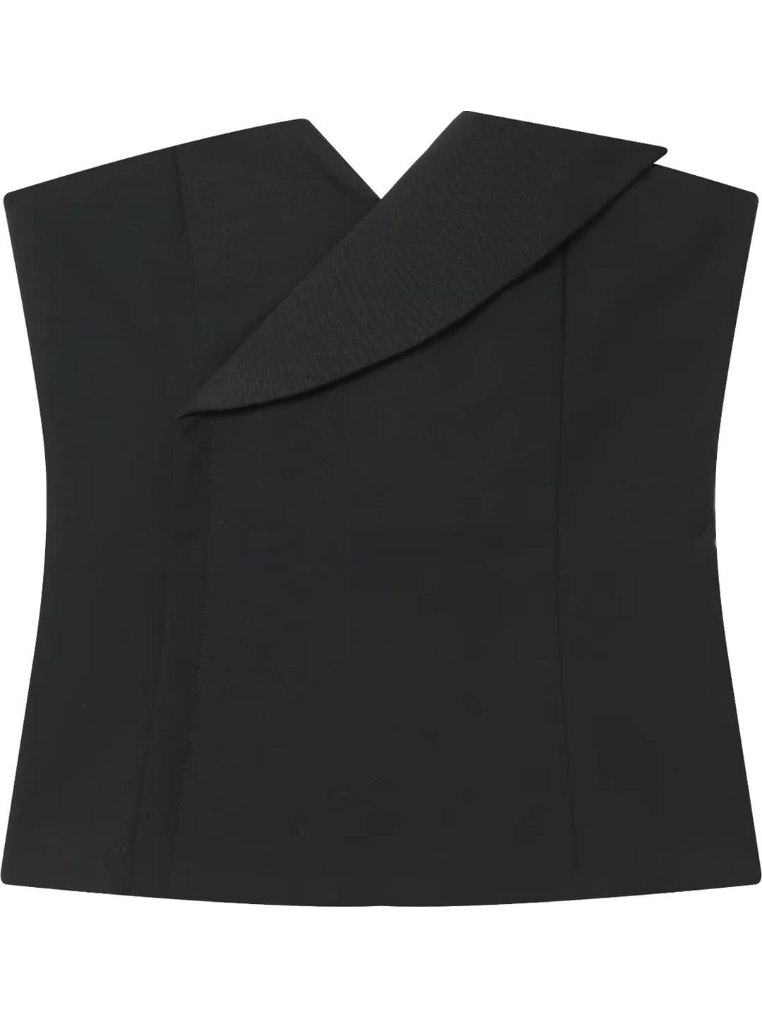 Women's 2026 summer solid colour slim fit cropped strapless top with zip made of polyester