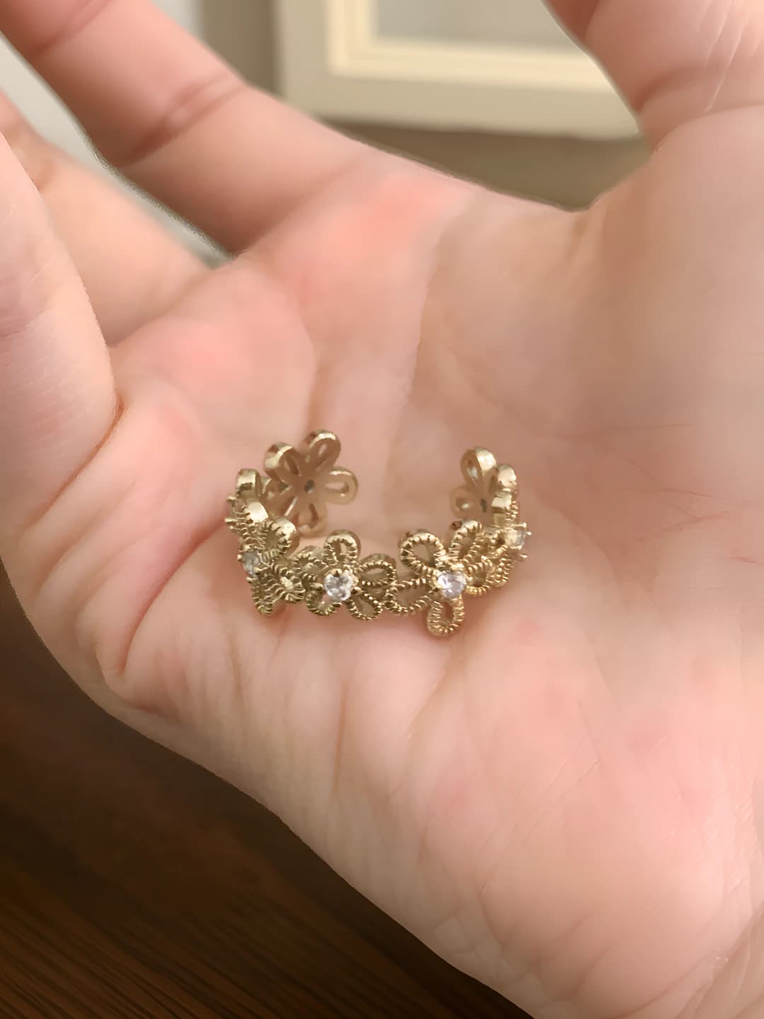 Gold coffee flower ring