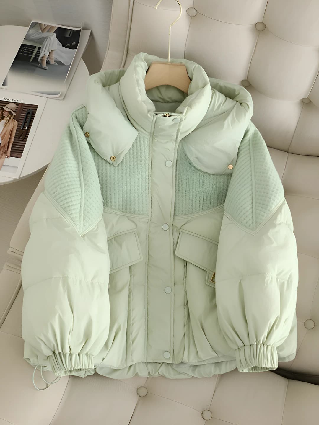 Women's winter padded jacket 2026, Korean style, petite, thickened, casual, short, loose fit, zip, long sleeve, solid colour