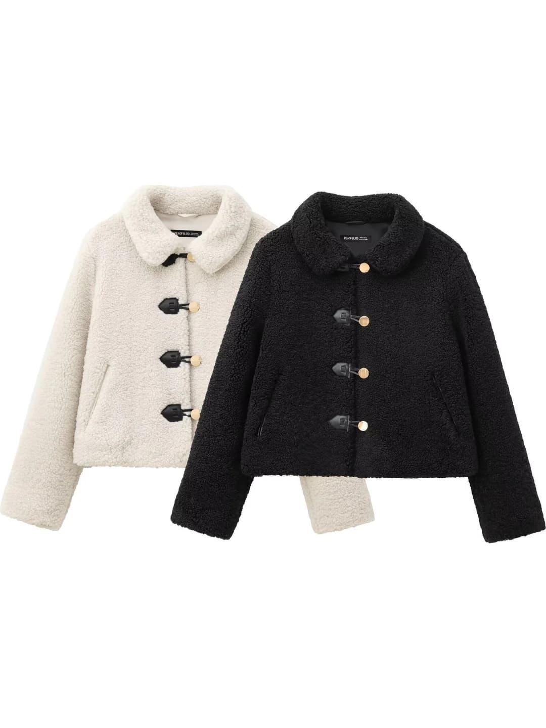 Women's 2026 autumn-winter demiseason jacket, warm, lapel collar, long sleeve, short, solid colour