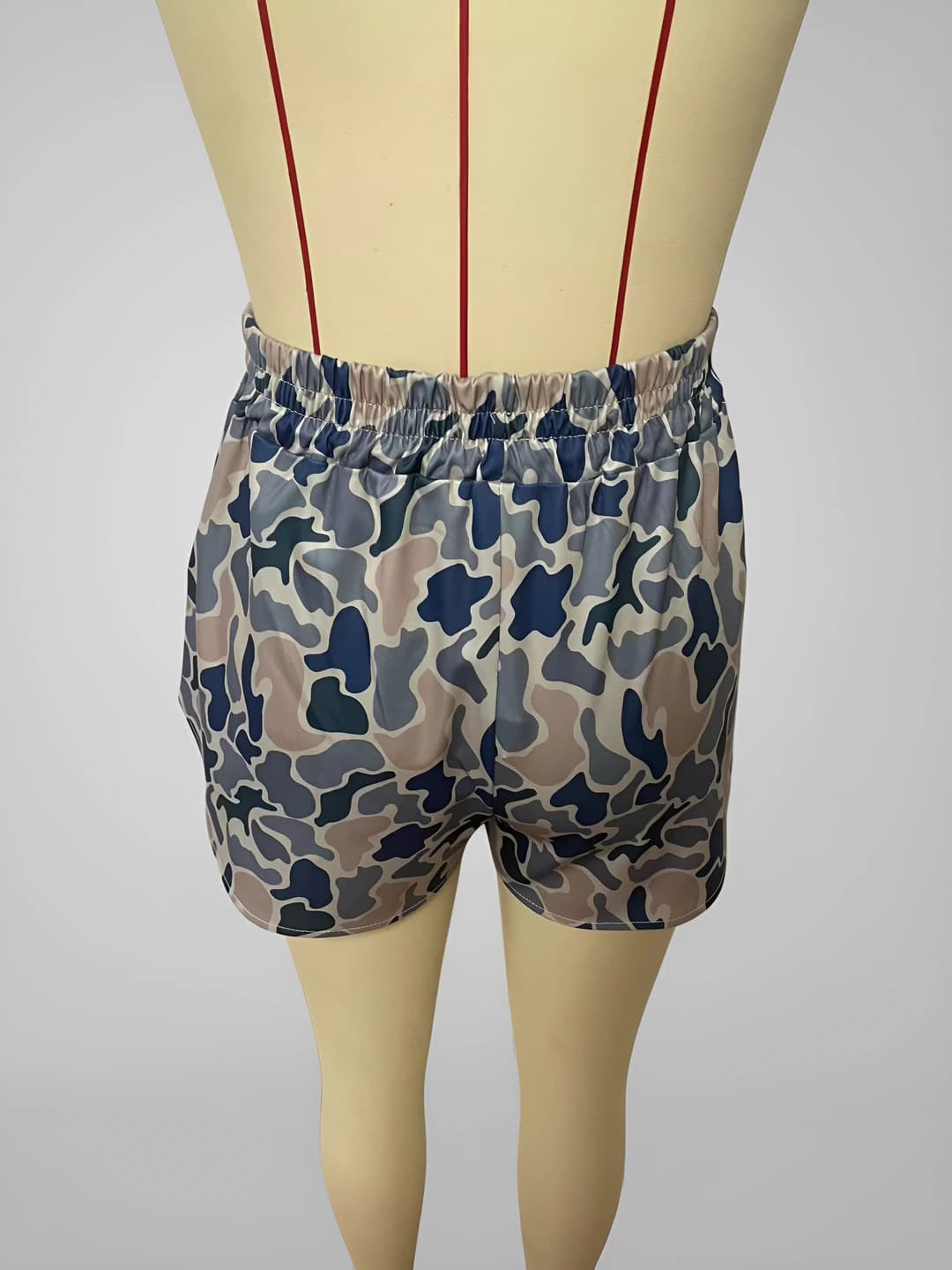 Women's printed shorts, high waist, 80%–90% polyester, medium thickness, multicolor