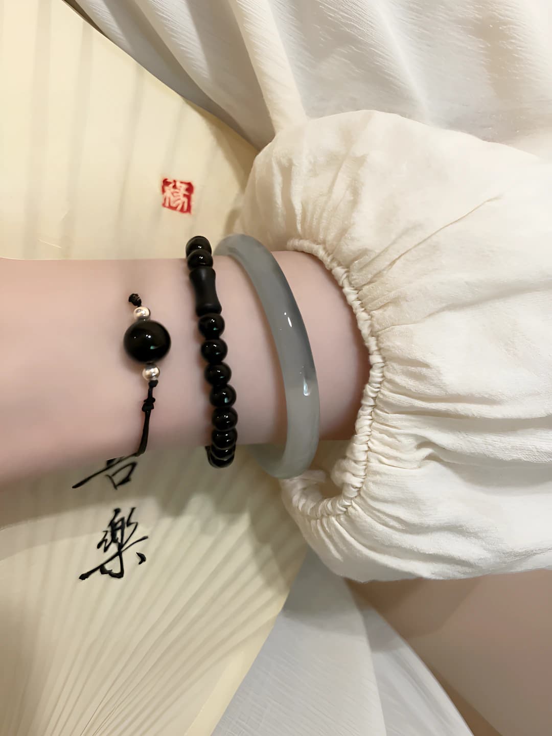 Женский набор браслетов из стекла, ретро стиль, элемент дизайна Ruyi, ручная работа