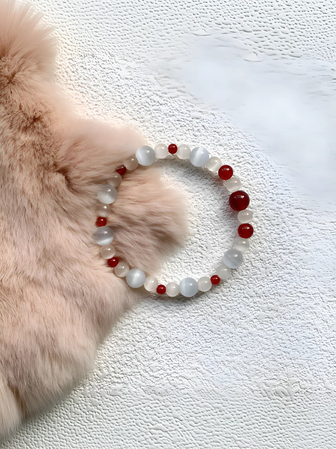 Women's retro cat's eye stone beaded bracelet