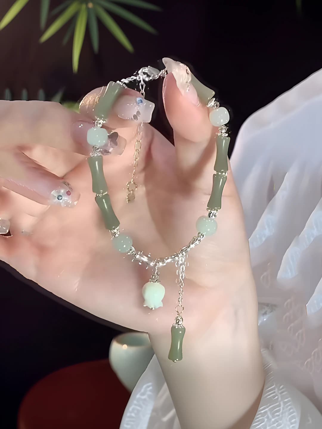 Бамбуковый браслет с колокольчиками SZ452