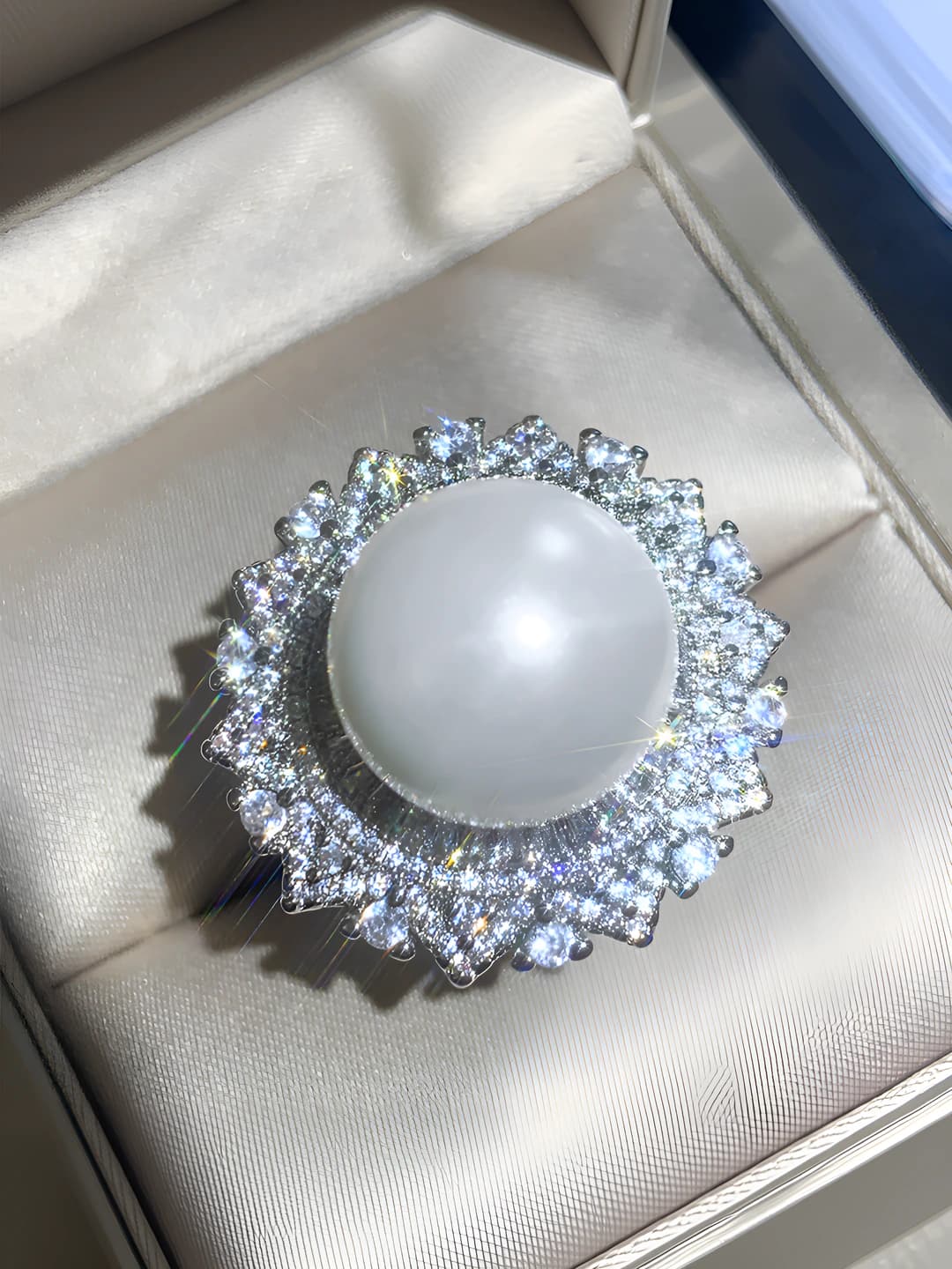 White pearl ring