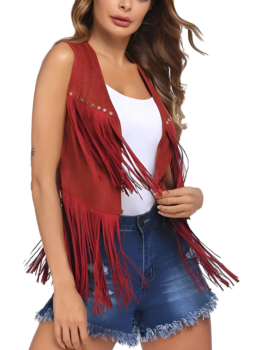 Multi-stud tassel Red