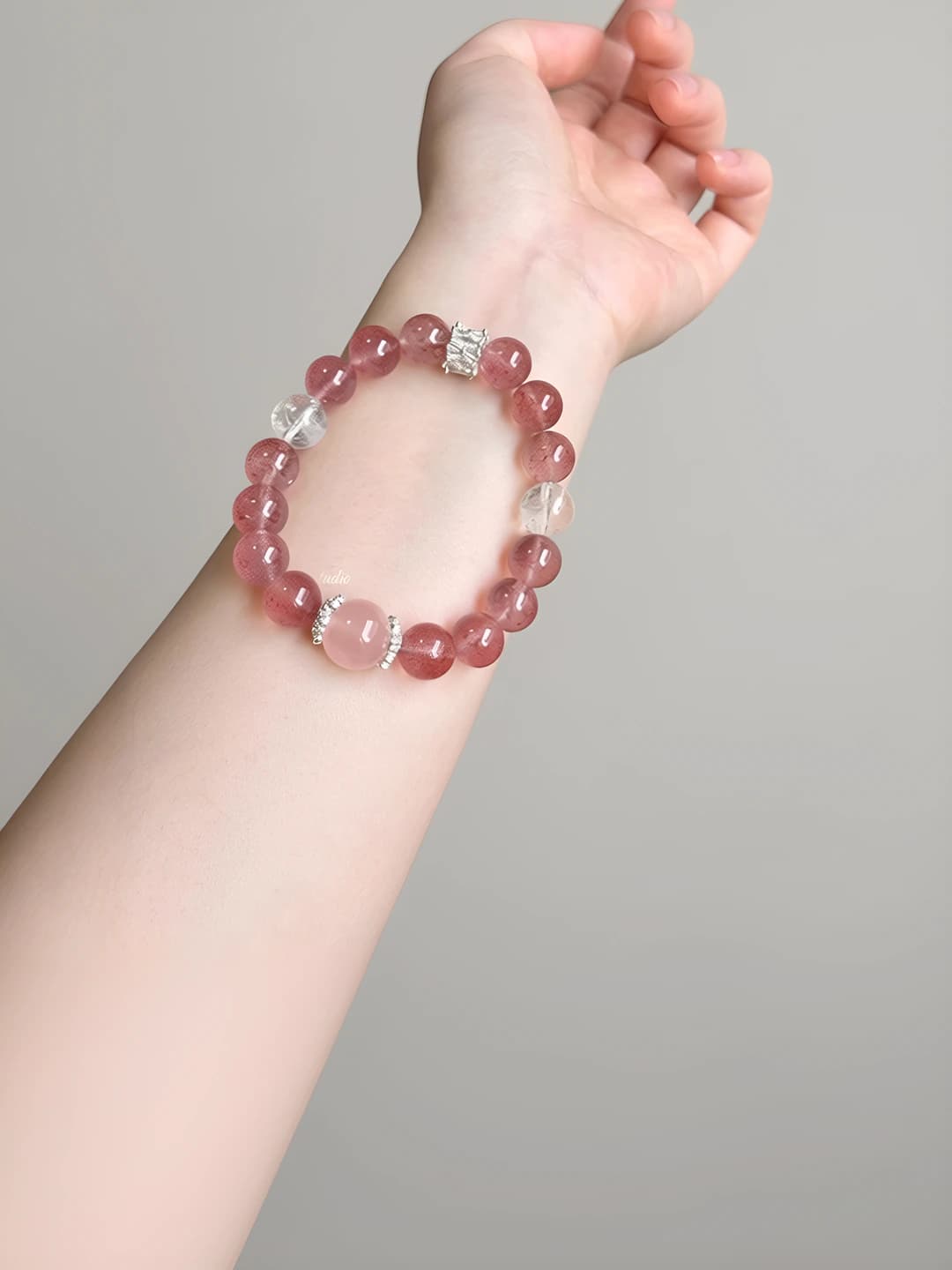 Ayollar uchun tabiiy qulaylikka ega DIY kristal binafsha va qizil rangli binafsha kristal qo'l zingilka