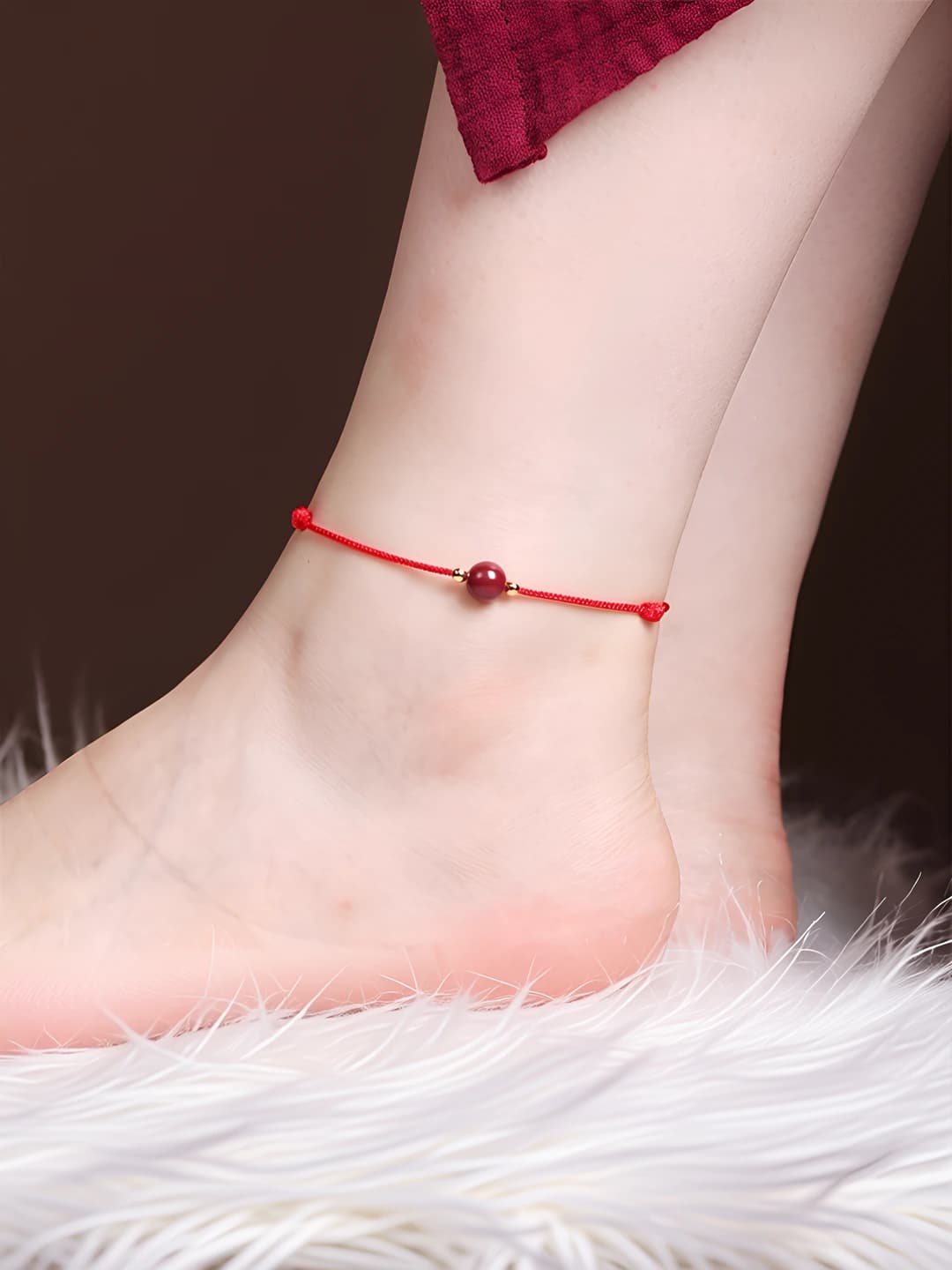 Red sand luck beads [Anklet]