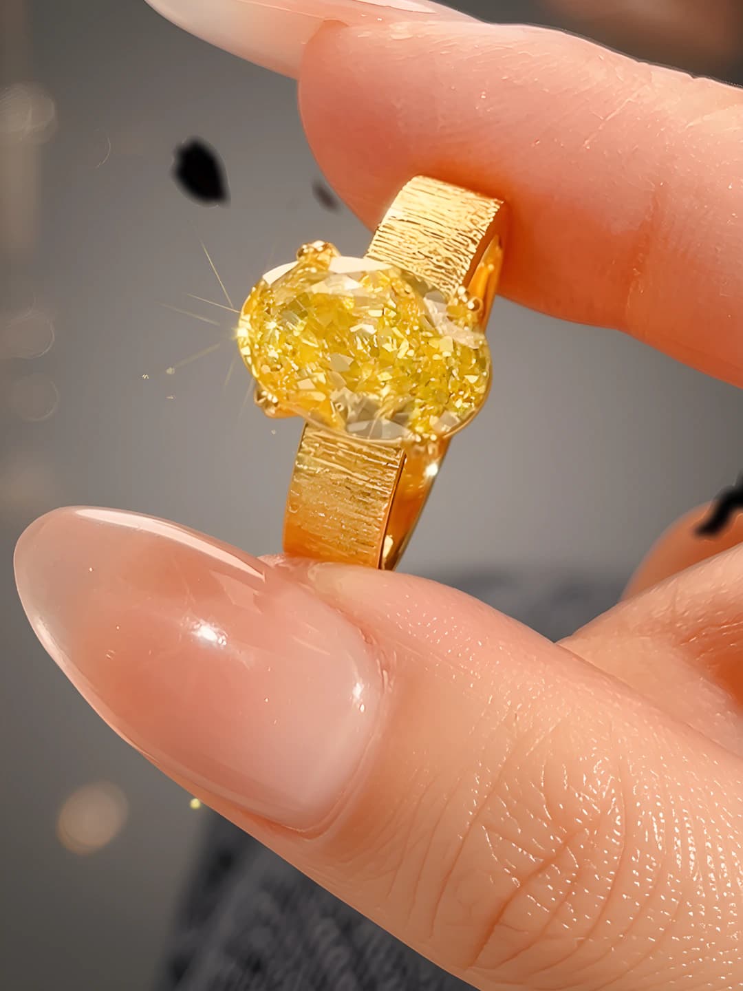 Yellow diamond ring
