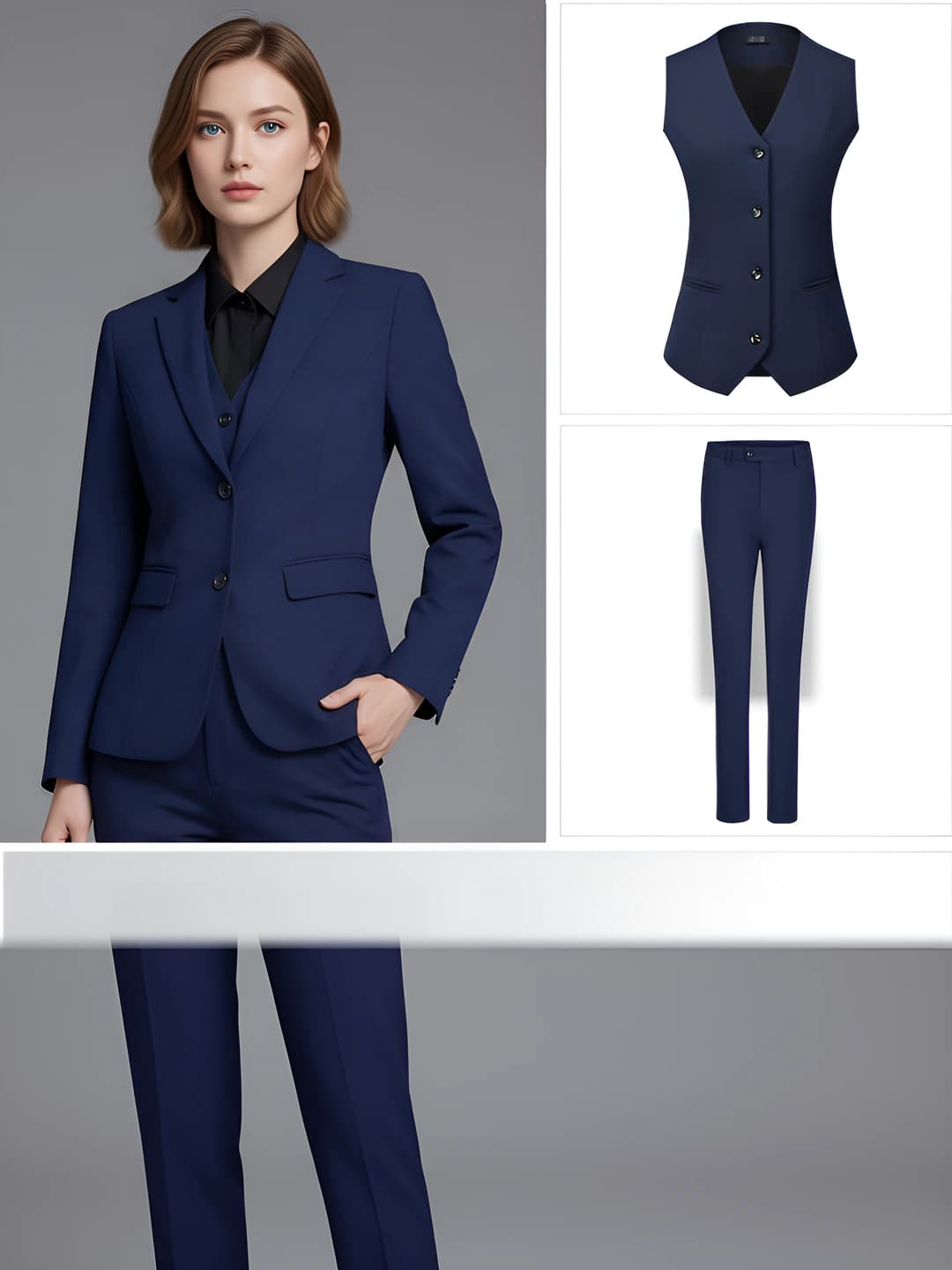 Women - Navy [Suit + Vest + Trousers]