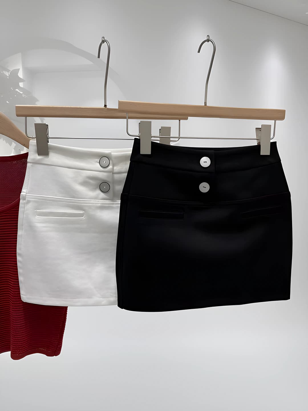 Women's black stretch narrow skirt, high waist, summer, Korean style, solid colour, with zip