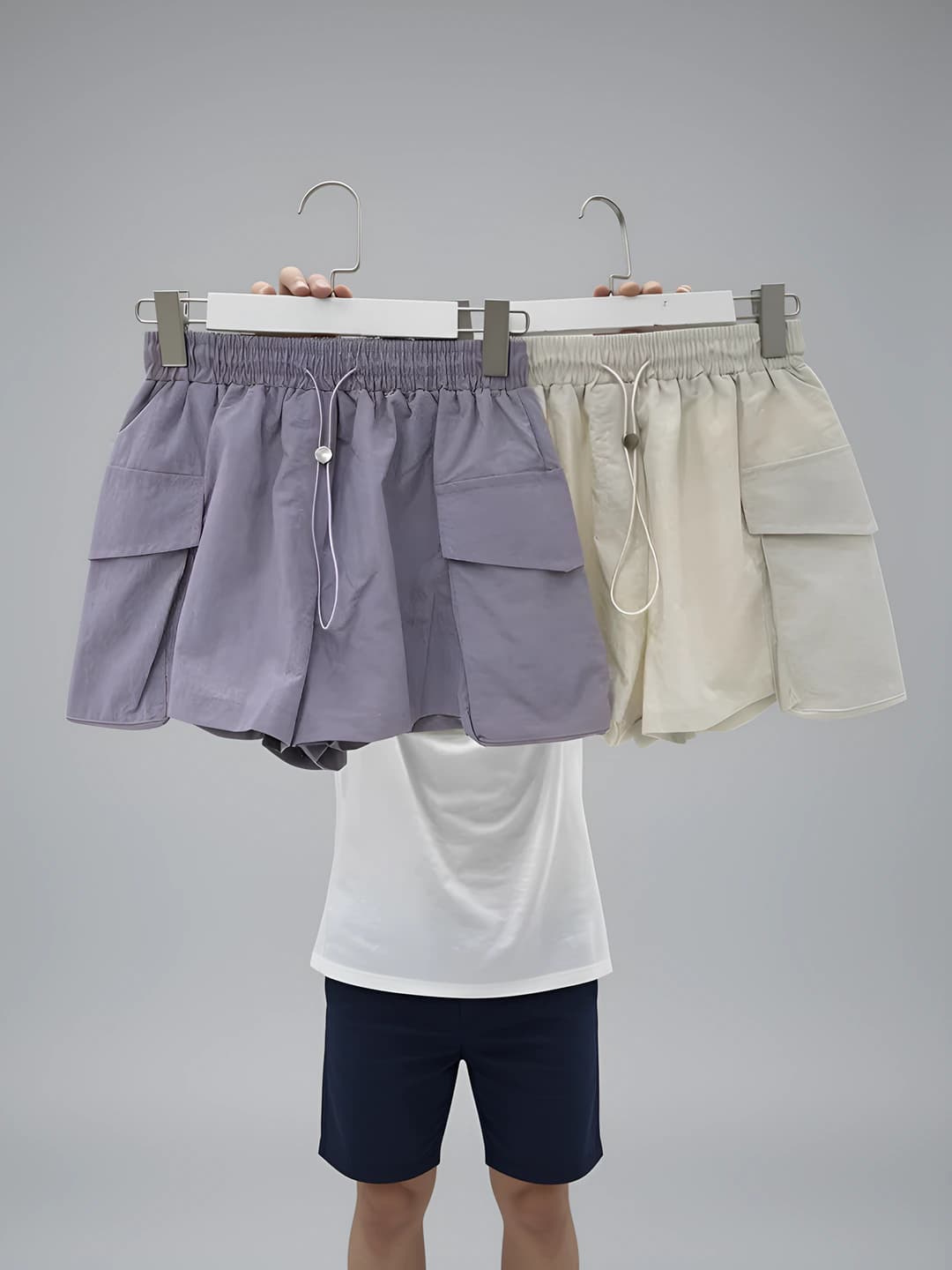 Ayollar uchun kundalik sport shorti: tez quriydigan, yupqa, bo'sh (oversize), nozik ko'rsatadigan, tizzagacha shorti, keng shim, tizimcha