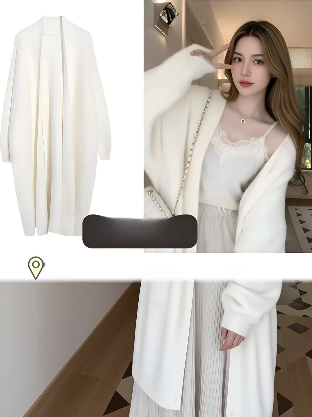 White 900g mink fur