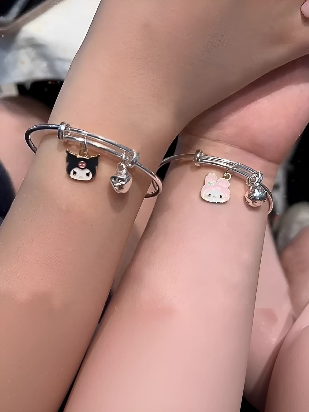 Women's cartoon style Kuromi bell safety bracelet, couple set