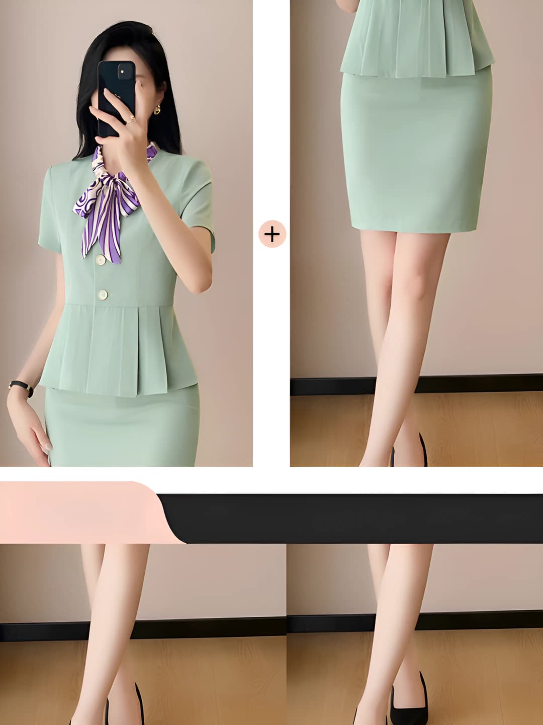 Green Jacket + Green Skirt