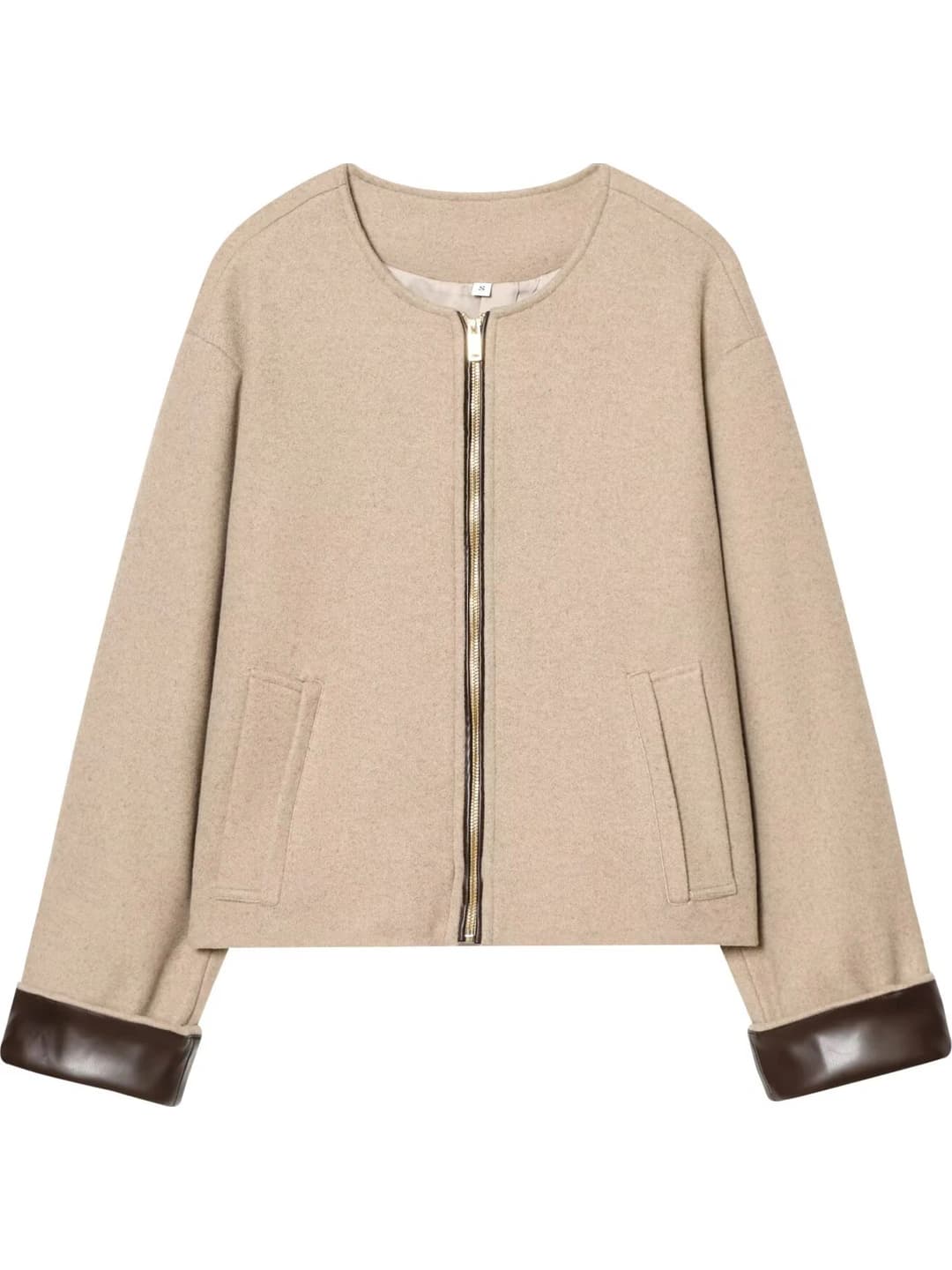 Women's 2026 demiseason jacket, zip closure, crew neck, long sleeve, retro style