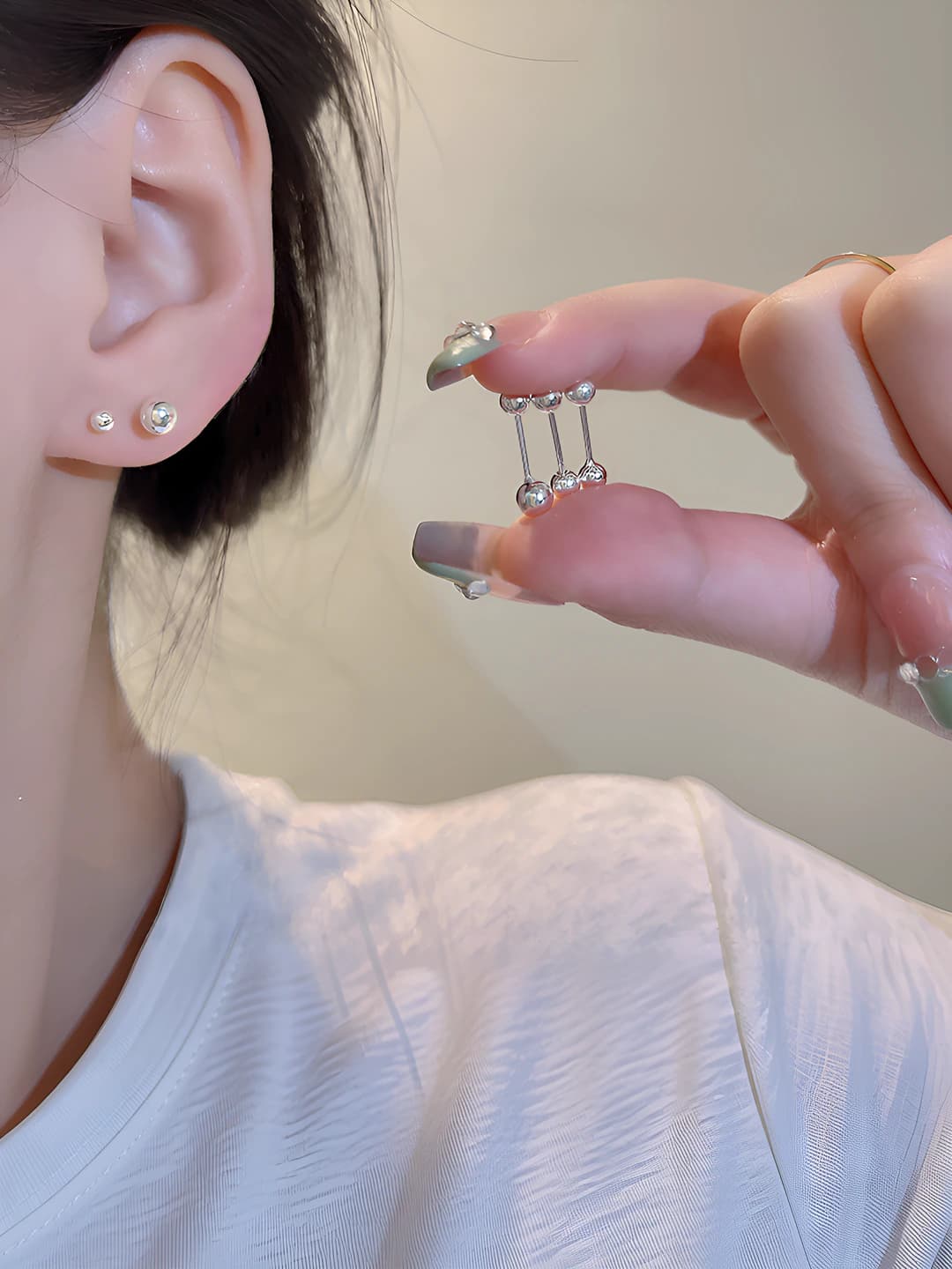 Женские серьги-гвоздики с 925 серебряной иглой, геометрической формы, в корейском стиле, можно носить во сне
