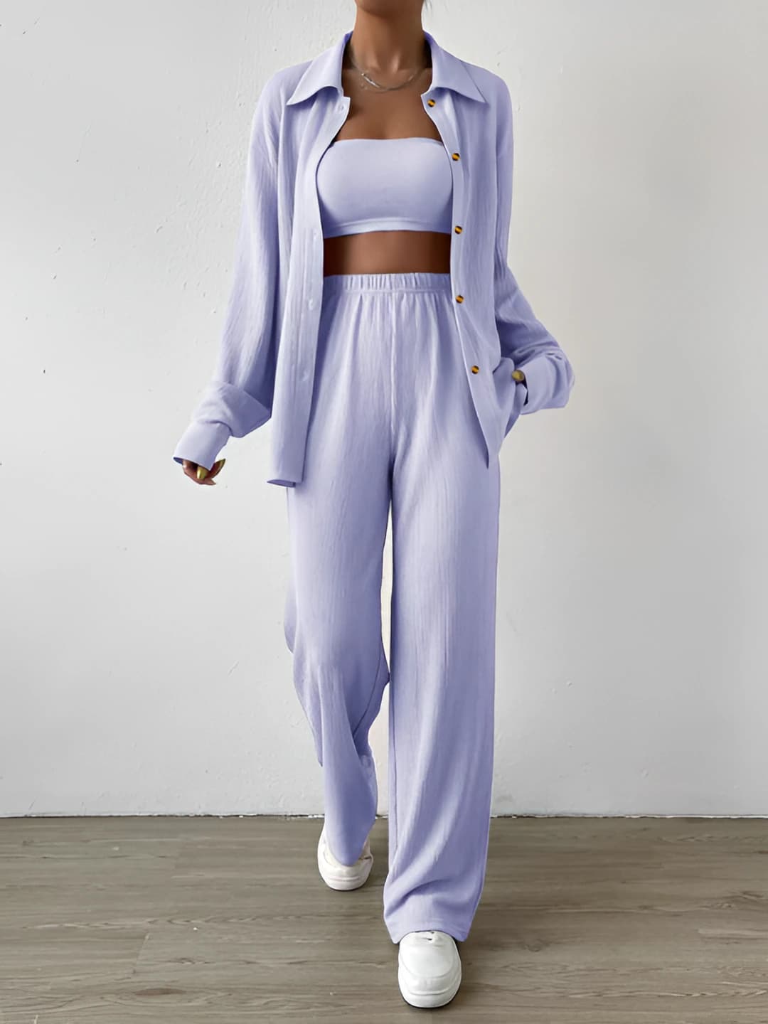 Light purple + sunflower fur collar