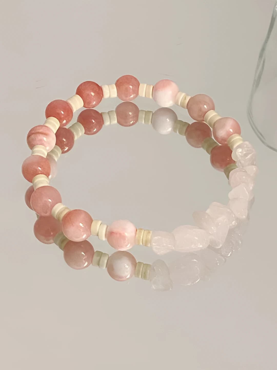 Pink beaded bracelet