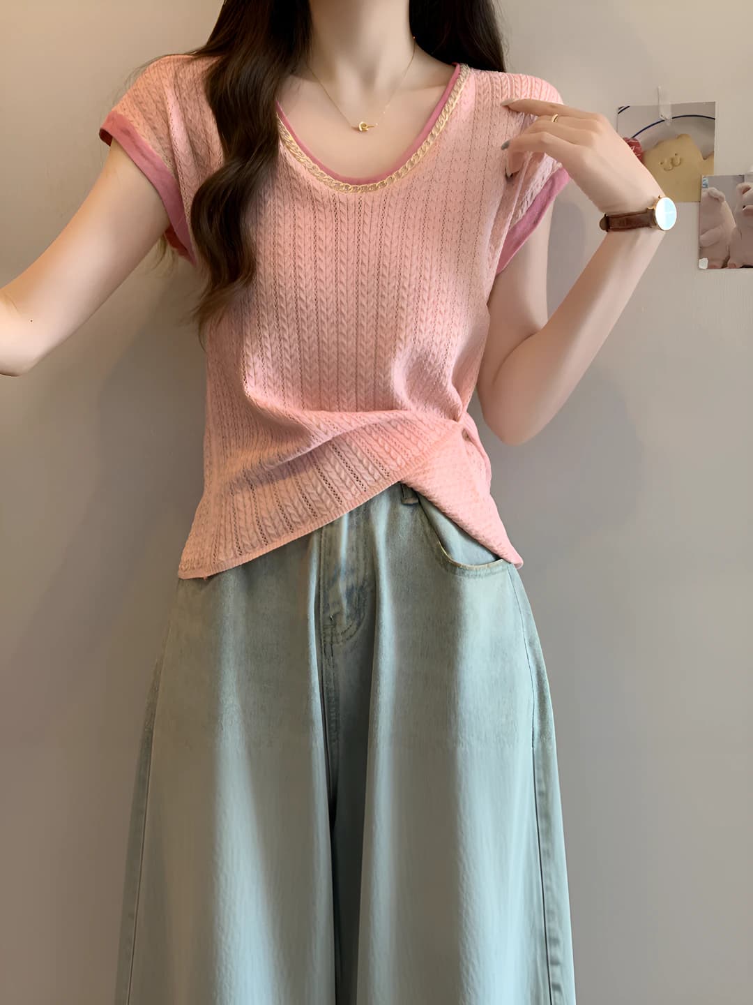 0.5" thin strap, pink, 1 pc