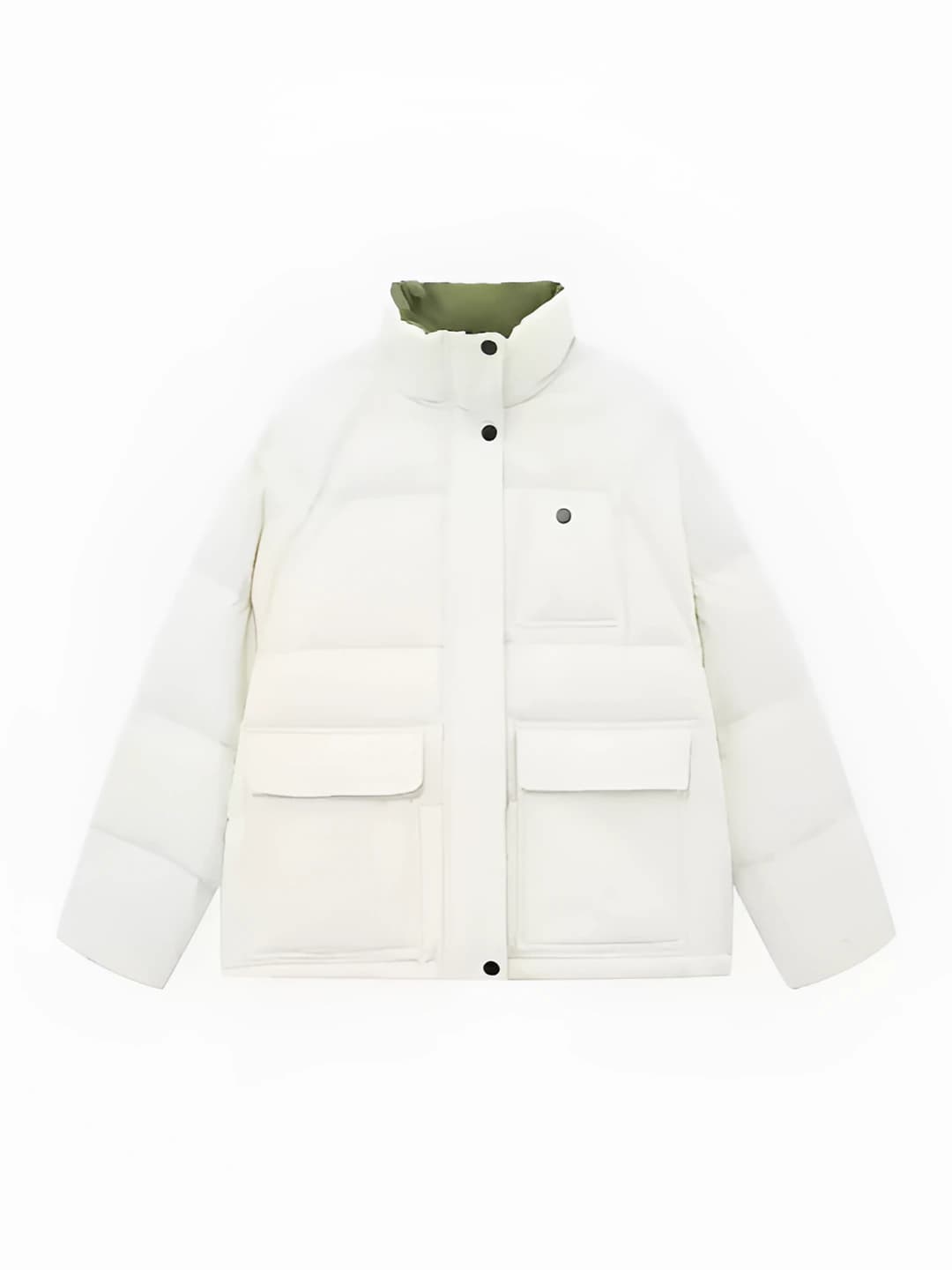 Women's warm padded winter jacket 2026, stand collar, zip, loose fit, long sleeve, solid colour, casual style