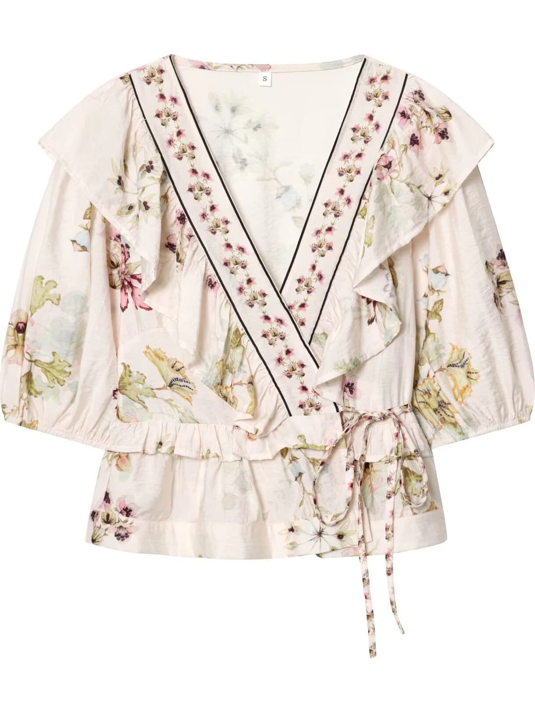 Women's floral print blouse, casual style, printed