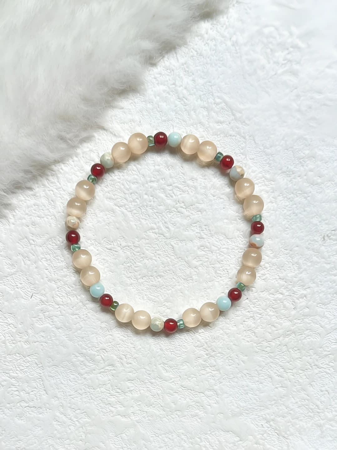 Champagne cat's eye + Qizil agat + Shoushan toshi