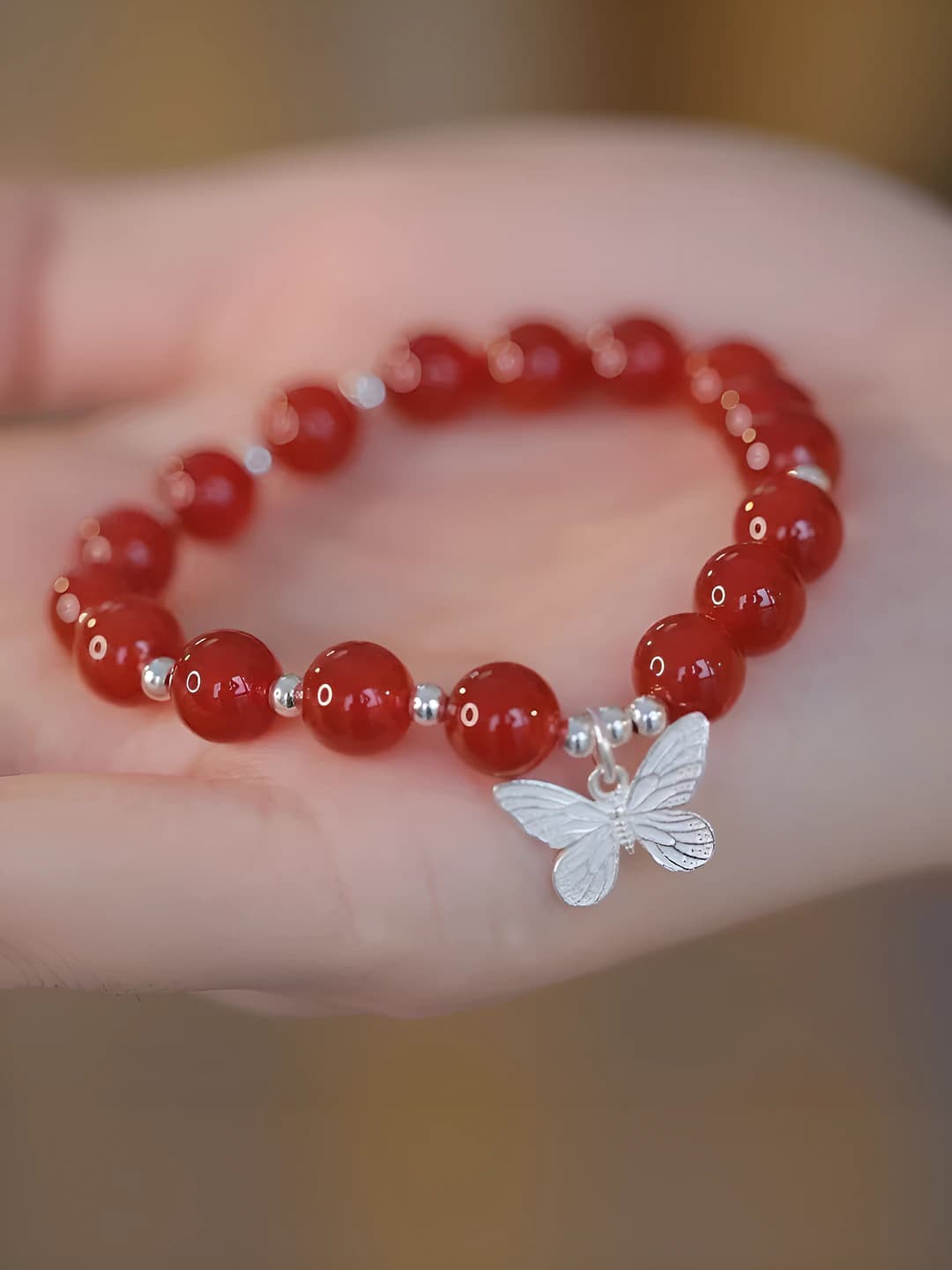 Red, butterfly, bracelet