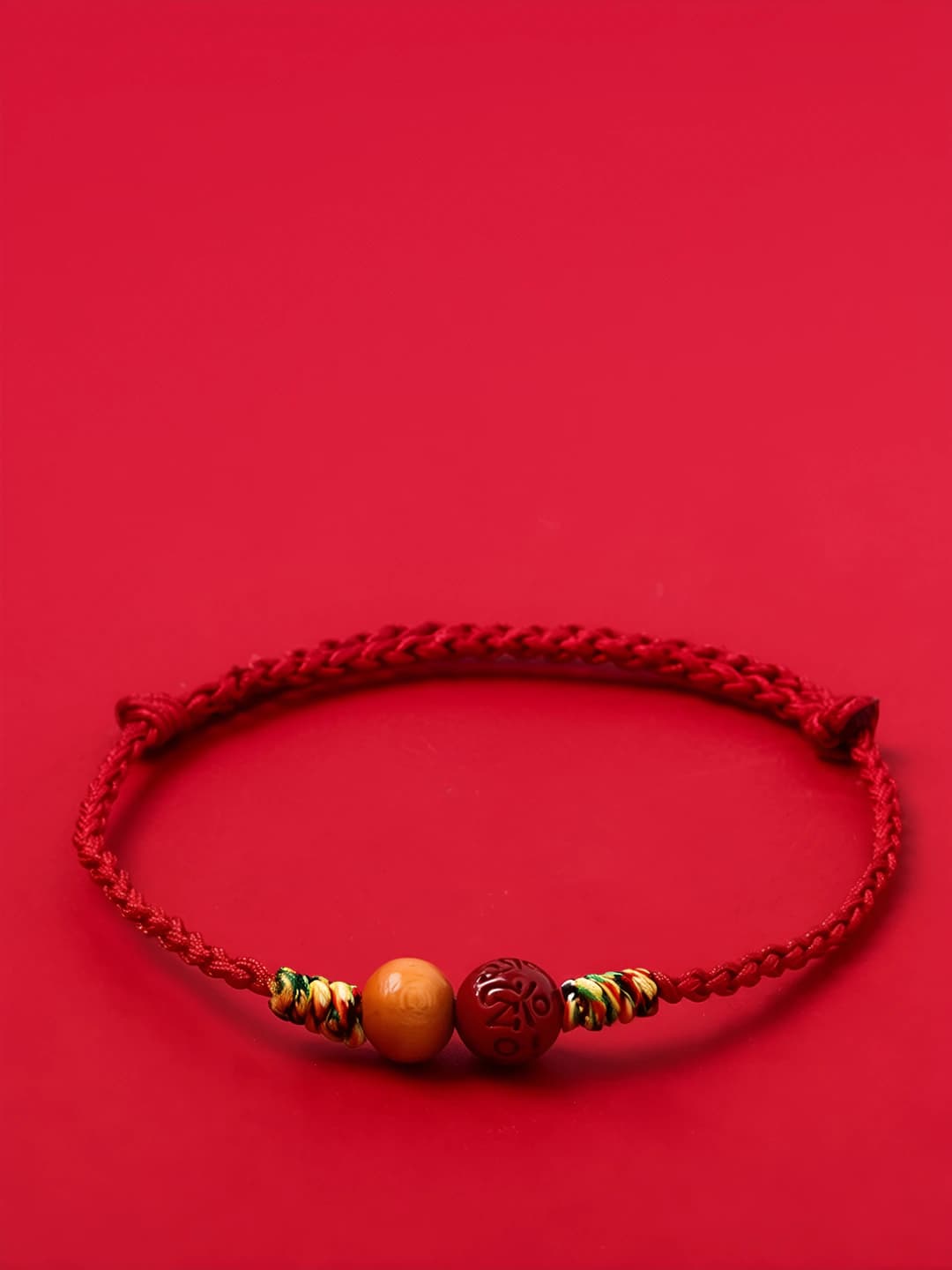 Peach wood cinnabar cord - Wine red