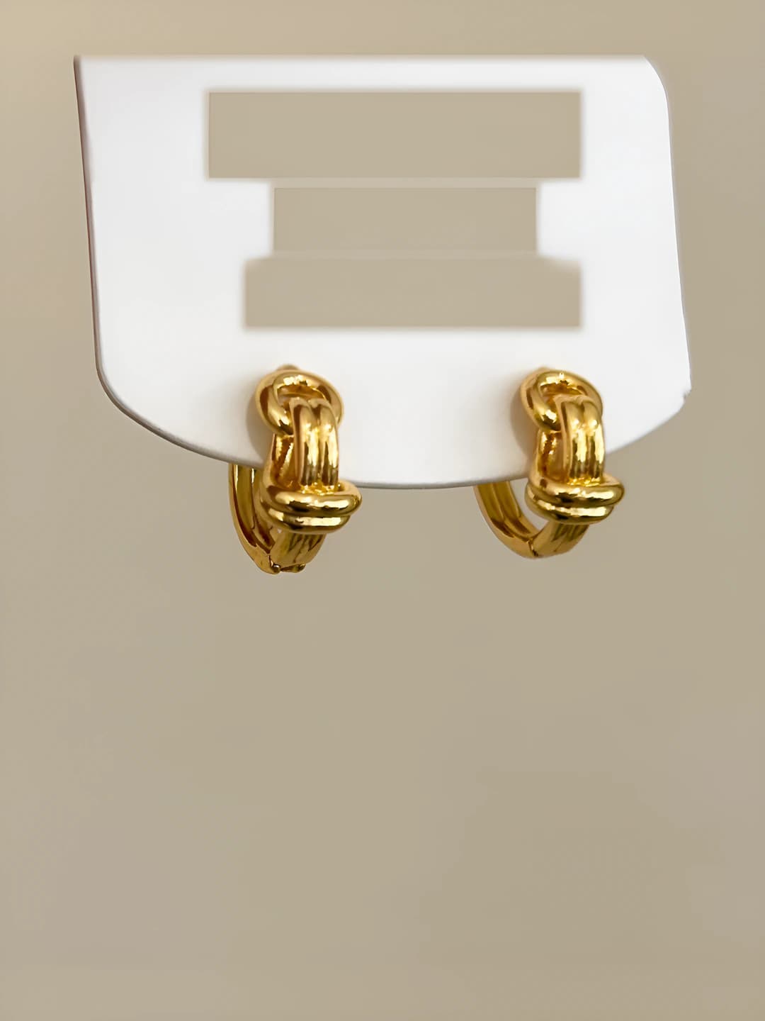 Gold, double layer, knotted earrings