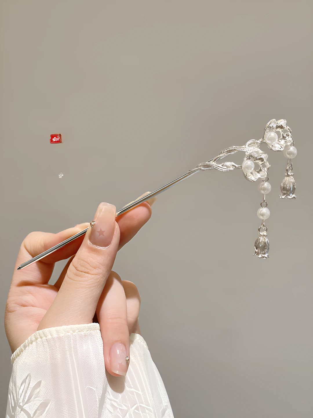 35# Два лотоса короткое серебро 16 см