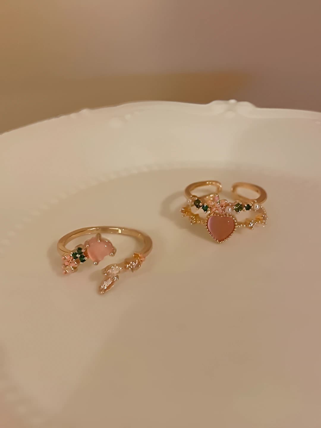 Heart ring set (2 pcs)