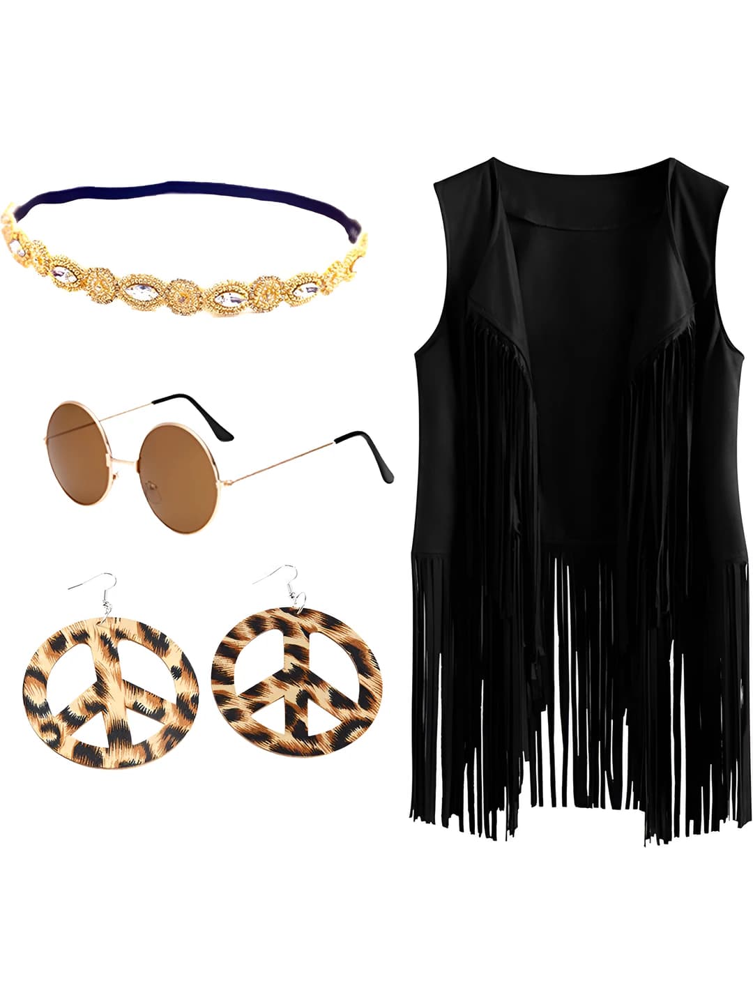 Brown accessory + black