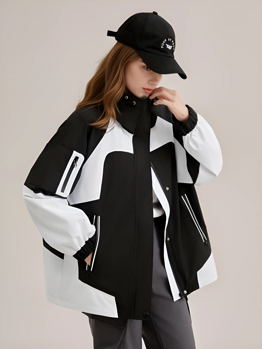 Women's 2026 winter Korean style loose fit short padded jacket, down-alternative fill, zip, long sleeve, thickened